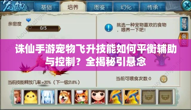 诛仙手游宠物飞升技能如何平衡辅助与控制？全揭秘引悬念