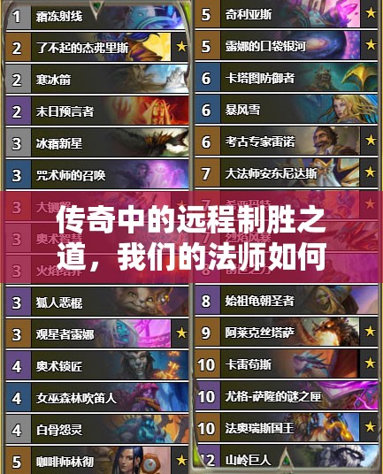 传奇中的远程制胜之道，我们的法师如何成为无解输出，揭秘解析？