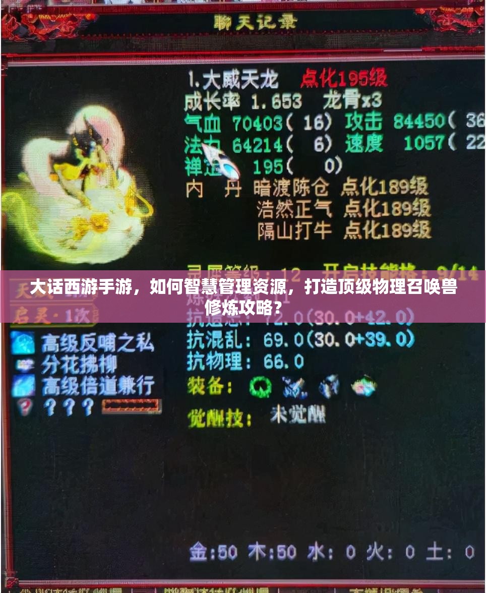 大话西游手游，如何智慧管理资源，打造顶级物理召唤兽修炼攻略？