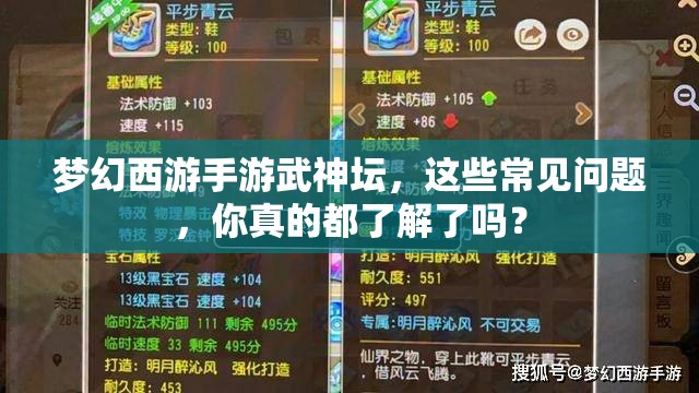 梦幻西游手游武神坛，这些常见问题，你真的都了解了吗？