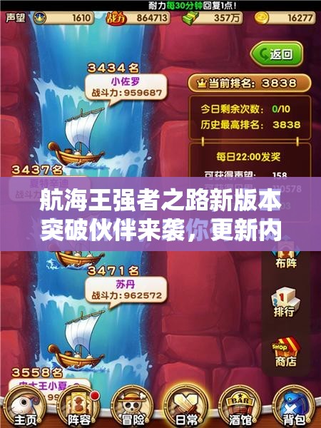航海王强者之路新版本突破伙伴来袭，更新内容深度解析与玩法会有哪些革命性变化？