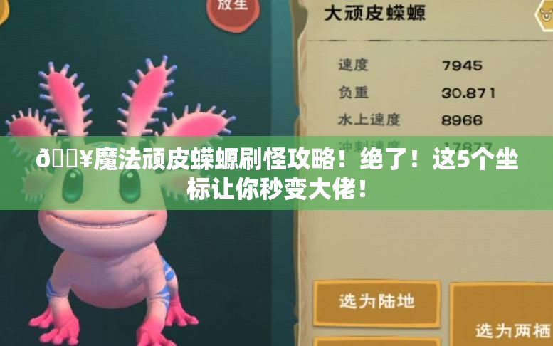 🔥魔法顽皮蝾螈刷怪攻略！绝了！这5个坐标让你秒变大佬！